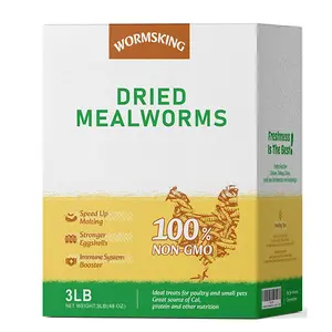 Dried Mealworms for Wild Birds & Chickens - High Protein Natural Feed Treat - Nutritious Snack for Backyard Birds Ducks & Poultry - 3 lb Bag