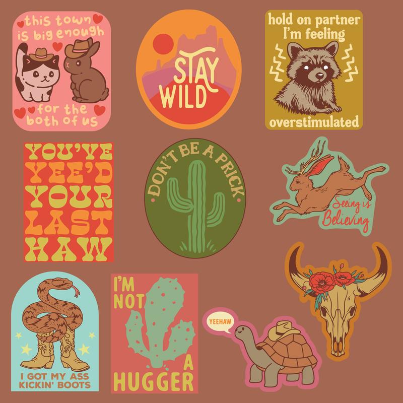 Desert Sticker Extra Large Stickers for Adults Funny Adhesives with Memes Funny Stickers with Colorful Graphic Decals Funny Sarcastic  Multi