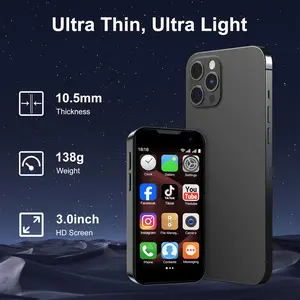 Mini Phone Unlocked 3.0" HD Touch Screen Quad Core Dual Sim Card Face ID Android 2GB+16GB Compact Mobile for Kids Blue