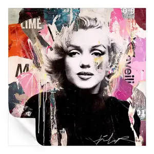 Marilyn Monroe Collage Peel & Stick Canvas Decal,  Stickablez Wall Art Print