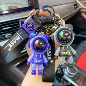 Car Silicone Keychain Lightning Bear Pendant, Durable Key Ring for Bags & Gifts, Stylish Accessory for Daily Use