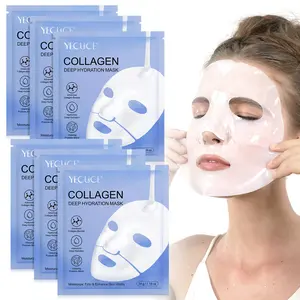 Collagen Hydroge Mask - Deep Hydration & Firming, face mask glowing skin,Night Wrapping Mask for Elasticity Boost (6p) Skincare Moisturizer