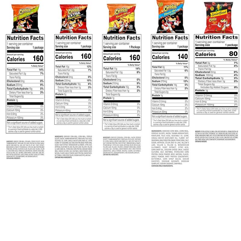 Cheetos Cheese Flavored Snacks, Flamin' Hot Mix Variety Pack, (Pack of 40)