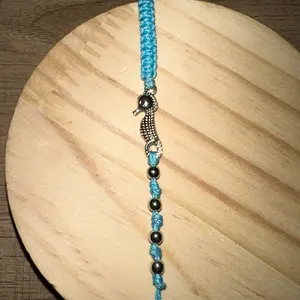 Seahorse charm macrame bracelet