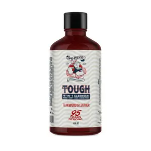Popeye Shaving Co Tough Men's 4-in-1 Face Body Hair Conditioner Cleanser 8oz Leather Cedar Scent Moisturizing Aftershave Foam - Moisture Blend Cleansing Cleansing Daily Facial Wash