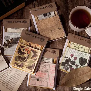 Random Color Vintage Material Paper, 60sheets/set Double-sided Retro Decorative Paper, DIY Decorative Supplies for Scrapbooking & Journal Making, Vintage Theme