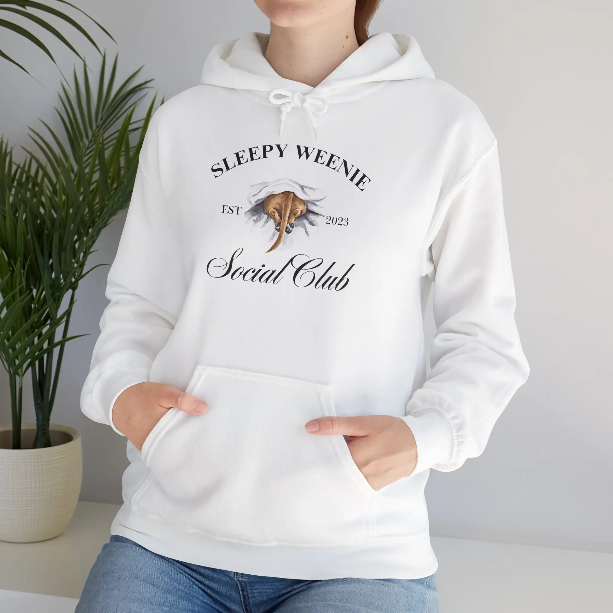 Sleepy Weenie Social Club Unisex Hooded Sweatshirt | Cozy Casual Wear Hoodie