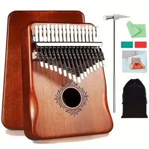 17-Key Perfect Gauntlets Piano Mahogany Kalimba, Portable Musical Instrument, Beginner Thumb Piano, Tuning Hammer, Acoustic Gift