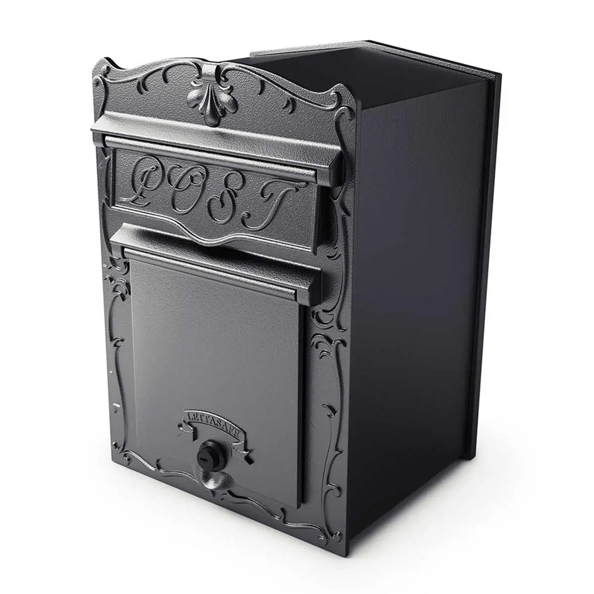 QualArc LSF-LS03 18 in. Kingsbury Front Retrieval Mailbox - Black