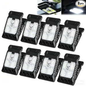 1/2/4/8-Pack LED Wall Lights, Minimalist Style, Solar-Powered Outdoor Waterproof Motion Sensor, Wireless Installation, Ideal for Gardens, Courtyard Walls, Garages, and Tent Security Lighting, Solar Pathway Lights