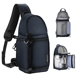 K&F CONCEPT Camera Sling Bag - Crossbody Shoulder Bag for DSLR/SLR/Mirrorless Cameras, Flash, Tripod, Smartphone, Equipment, Holder Compatible with Canon, Nikon, Sony, Fuji, GoPro, DJI