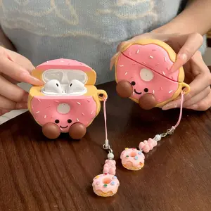 1 piece of donut shaped headphone protective case, anti drop, durable and Protection silicone headphone case, Apple wireless Bluetooth headphone case, suitable for AirPods 1/2/3/4/pro/pro 2/pro 3