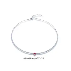 Spring/Summer Sweet Style  Heart Pendant Necklace | Dainty CZ Chain, Lightweight & Elegant  Perfect for Dates, Daily Wear & Romantic Gift Giving jewelry cross choker necklace