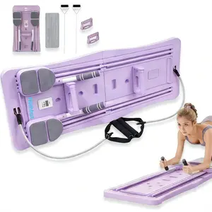 300LBS Capacity Multi-functional Pilates Training Board, Foldable Core Strength Trainer for Home Full Body Workout