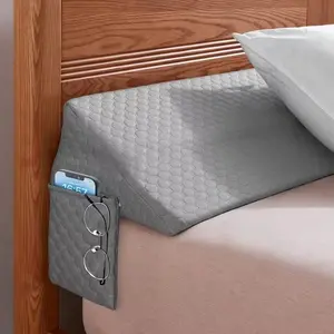 Bed Wedge Pillow, Mattress Gap Filler for Headboard, Support Pillow for Back Rest, Post-Surgery & Pregnancy, Machine Washable Bed Wedge Cushion