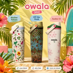 Owala Freesip 30oz Sway Collection Insulated Water Bottle – Azalea 13, Off The Hook, Mother Day Garden Leakproof Straw Bottle, BPA-Free, Beach & Outdoor Sports Bottle