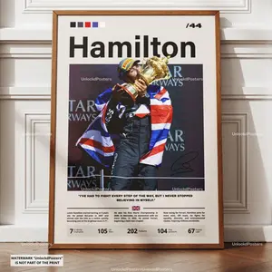 Lewis Hamilton Motorsport Poster, Mercedes F1 Champion, Formula 1 Print, Grand Prix Racing Wall Art, Mercedes AMG Decor, F1 Drivers
