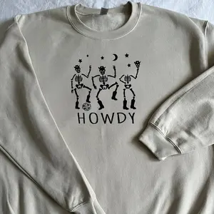 Howdy skeletons crewneck