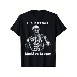Calacas Chidas Gym Funny Sarcasm Slang Mexican Skull Sayings T-Shirt, fashionable short-sleeved comfortable and versatile summer T-shirts