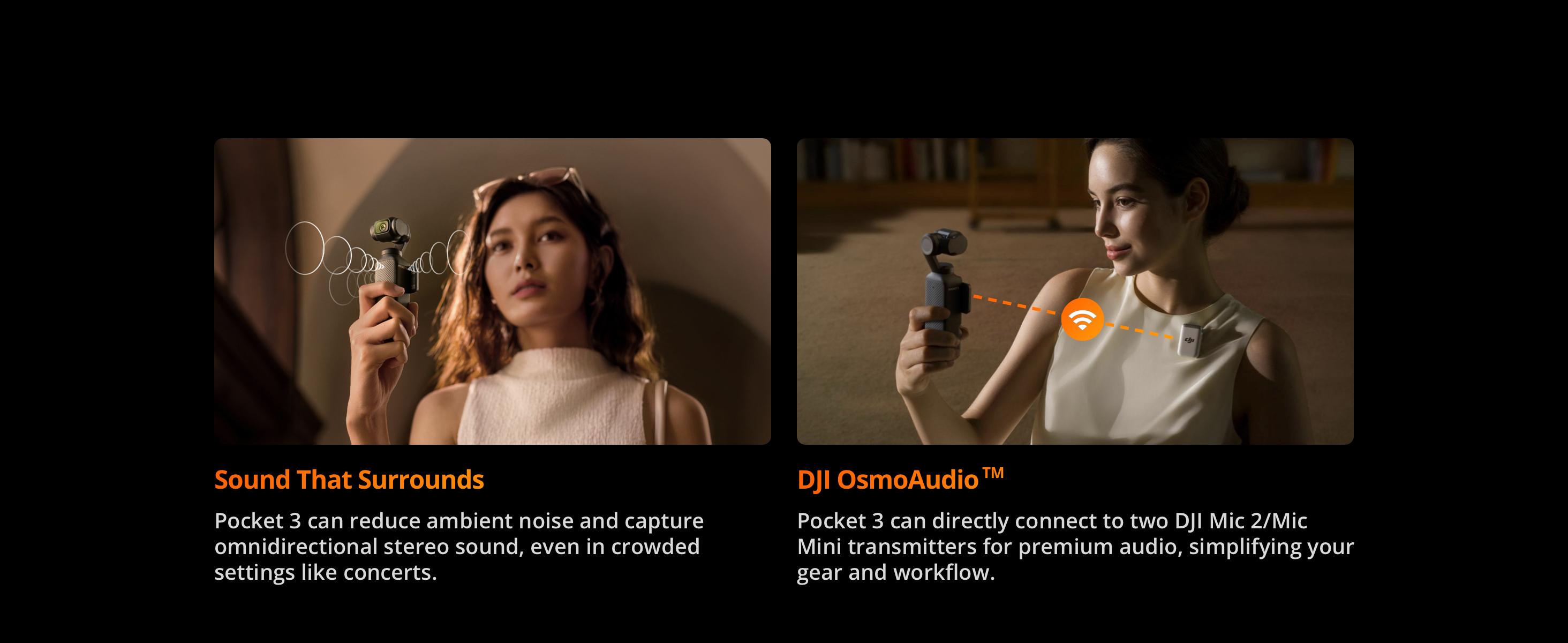 DJI Osmo Pocket 3 Creator Combo, 1'' CMOS, 4K Resolution/120fps Vlog Camera, 3-Axis Stabilization, Face/Object Tracking, Mic Included for Clear Sound, Digital Camera for YouTube