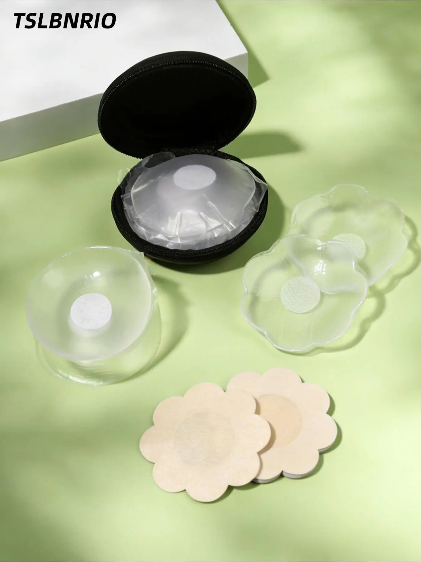 Invisible Reusable Silicone Nipple Covers for Plus Size Women, Flower Shape Breast Petals with Disposable Pasties, Safe Adhesive Bra Pads with Storage Case, Light and Comfortable Wear