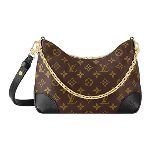 Louis Vuitton Boulogne Classic Monogram Chain Bag for Women – Black Coated Canvas with Leather Trim