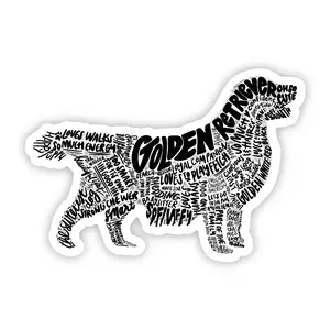 Golden Retriever Dog 4-inch Vinyl Sticker, Pet Stickers