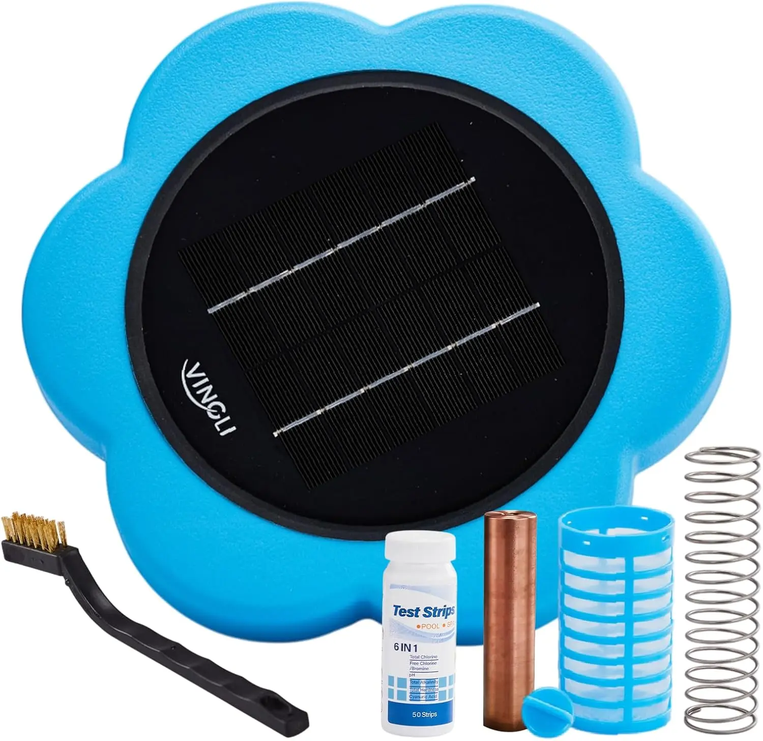 VINGLI Copper Solar Pool lonizer, Utilizes Solar Energy and Copper Technology to Maintain Pool Water Clarity with Less Reliance on Chlorine for Pools up to 45,000 Gal