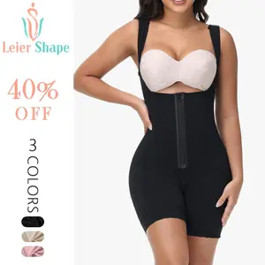 LeierShape SculptPro Open-Bust Steel Boned Bodysuit for Women Tummy Control Butt Lift Back Support Mid-Thigh Full-Body Postpartum Shapewear Womenswear Comfort