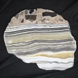 Zebra Calcite Slabs – Cut & Polished by Southwest Crystals | Natural Banded Stone Display