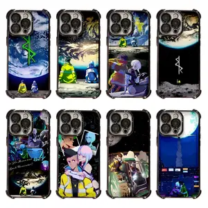 Hot Anime Edgerunners Cyberpunk 2077 David Lucy Couple Artistic Phone Cases For iPhone 17 Promax Pro Air 16 Plus 15 14 13 12 11 Black TPU Transparent Shockproof Dustproof Protective Cover Shells Gift For Birthday Christmas Valentine Halloween