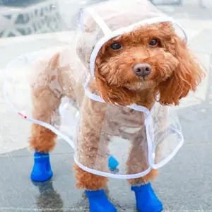 Petsin Transparent Waterproof Dog Raincoat, Full Body Eva Material Hooded Raincoat, Size Up Recommended, Measure Pet Dimensions