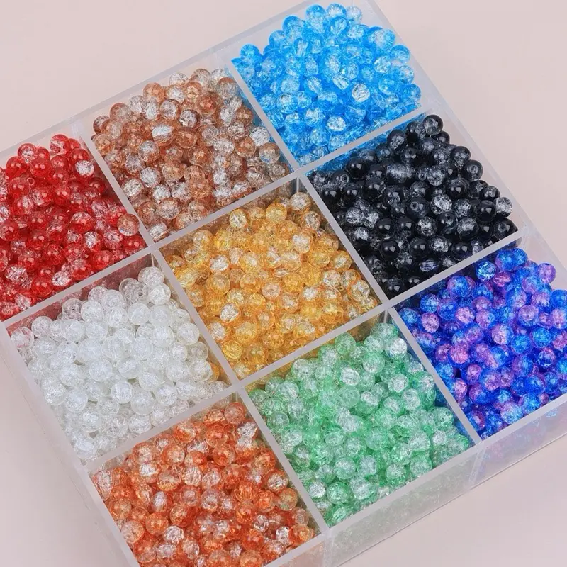 【A004 】8mm Glass & Porcelain Semi-Finished Beads, Adjustable Beaded Tassel Charms for DIY Jewelry Making, Beads Making Supplies, Diy Bead Art, Crafting