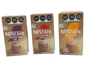 Nescafé Cappuccino Moka, Original y Vanilla – Instant Coffee Mix – 6 Sobres de 20 g/22 g C/U – Original, Vanilla or Mocha Flavor