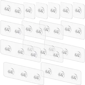 15 Pack Shower Caddy Adhesive Replacement, Shower Shelf Adhesive No Drilling, Adhesive Hooks for Showe Caddy, Soap Holder, and Kitchen Racks