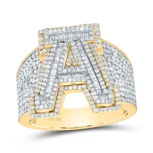 1 5/8Ctw-Dia P1 Initial "A" Men's Ring (9.88 grams)