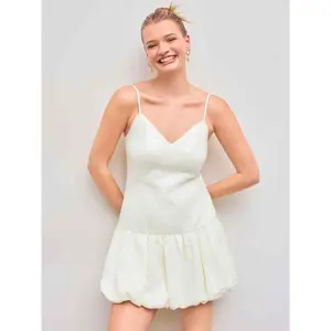 Cider [size 0-10] Sequin V-neck Solid Bubble Hem Mini Dress