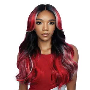 Mane Concept Red Carpet HD Lace Front Wig Glueless Curtain Bang 4" Deep Part RCTD212 Blaire