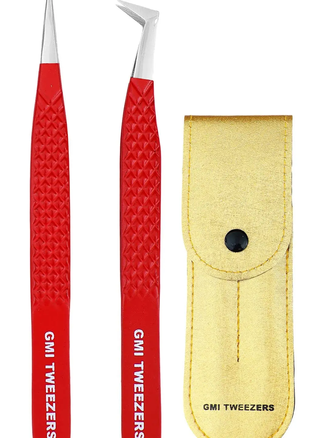 Professional Fiber Tip Stainless Steel Eyelash Extension - Pack of 2 Eyelashes Extension Tweezers – Lash Tweezers for Eyelash Extensions