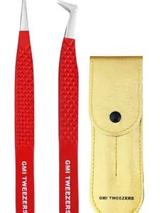 Professional Fiber Tip Stainless Steel Eyelash Extension - Pack of 2 Eyelashes Extension Tweezers – Lash Tweezers for Eyelash Extensions