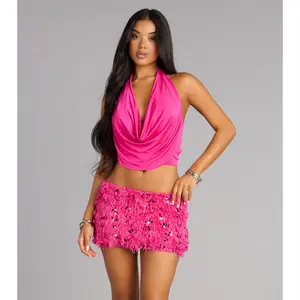 Shimmer And Fluff Mini Skirt