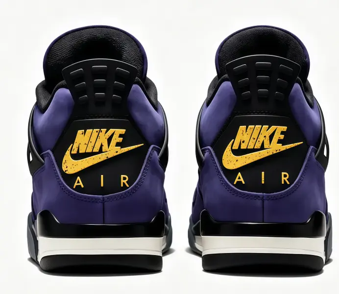 Air Jordan 4 Retro Men Women Purple and Yellow Suede Vintage Basketball Sneakers Classic Mesh Structure Sports Shoes Shock Absorbing Sole Ideal For Casual Matching And Urban Daily Fashion