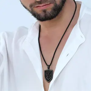 FaithHeart Masonic Shield Pendant Necklace