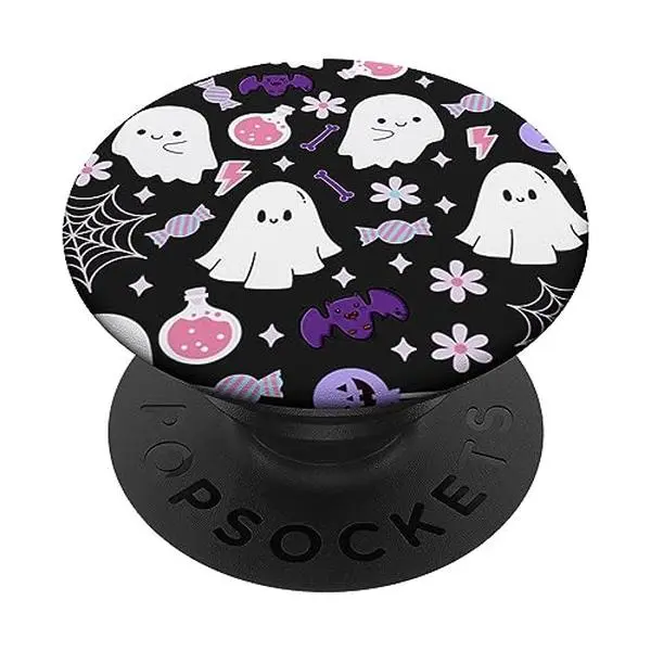 Pastel Goth Aesthetic Cute Spooky Ghost Bat Girl Halloween PopSockets Adhesive PopGrip