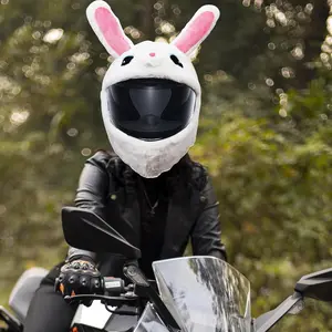 Fluffy Plush Animal Motorcycle Helmet Cover Funny Unique Decor for Adult Kid Fun Ride & Holiday Gift