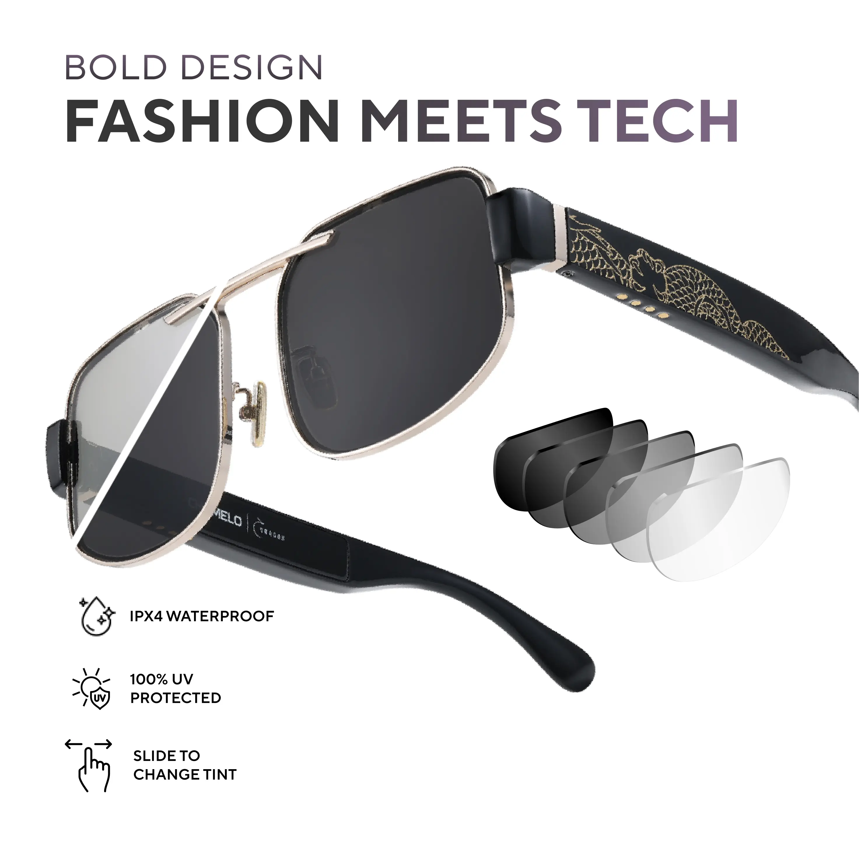 Dragon — Next-Gen Eyewear with Smart Liquid Crystal Lenses for Instant Tint Control by Chamelo