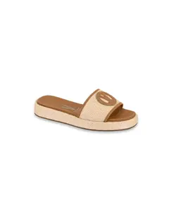 Vizzano Women's Open Toe Slide Sandal - Logo Print, Comfy Shoe, Walking Shoes for Everyday Use, Versatile Casual Footwear