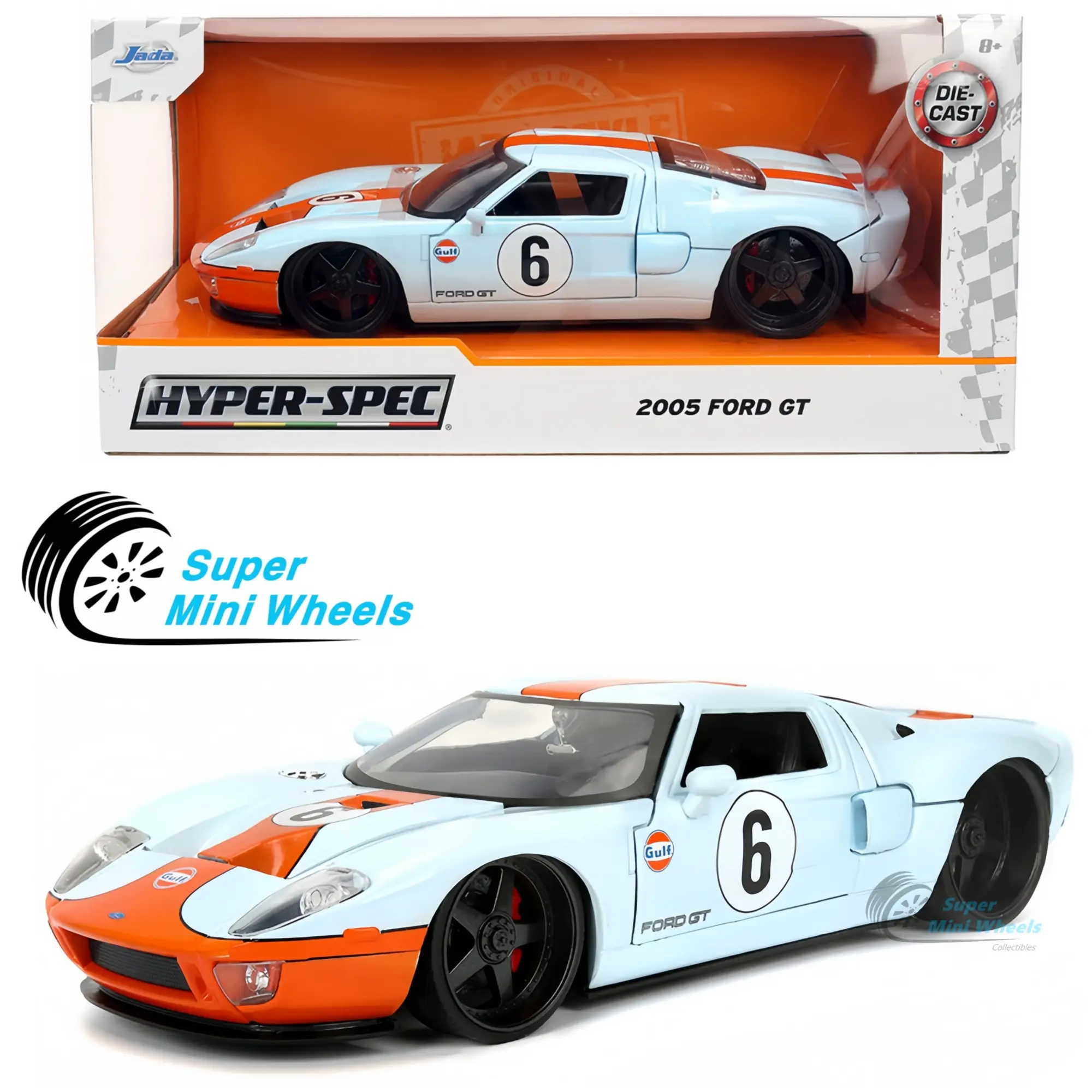 Jada 1:24 2005 Ford GT Gulf #6 - Hyper-Spec Series #36373
