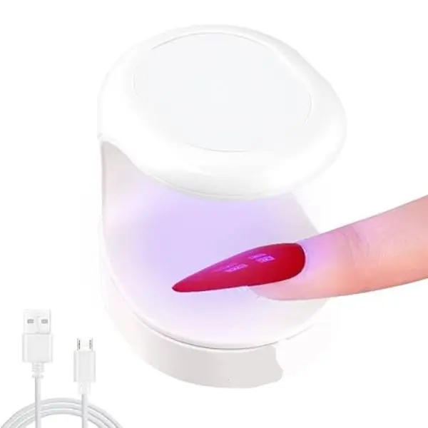 Mini UV LED Nail Lamp for Gel Nails 16W Portable Nail Dryer Single Finger Flash Cure Lamp UV Light for Gel Nail Polish Compact Professional Nail Curing Light for Home Salon Travel White