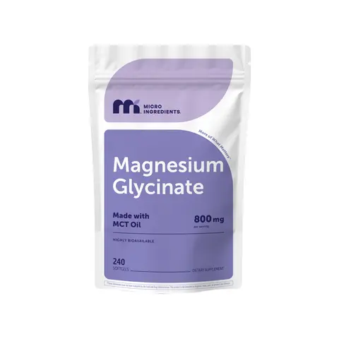 Micro Ingredients Magnesium Glycinate 800mg with MCT Oil, 240 Softgels